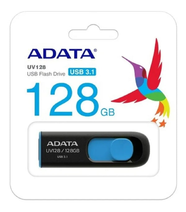 MEMORIA USB ADATA 128GB UV128 3.0 NEGRO/AZUL